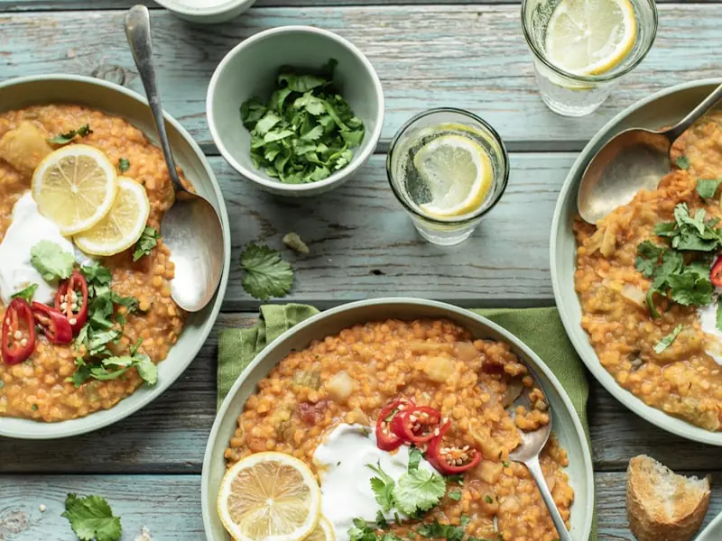 Dahl de lentilles corail